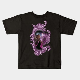 Cute little fairing playing with a butterflies in the night Kids T-Shirt